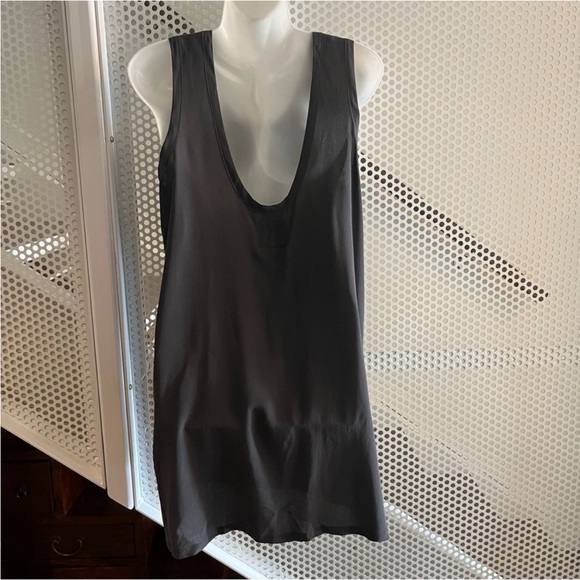 Chaser Silk Tank Style Swim Coverup Size Medium in Vintage Black NW Sample Tag - Picture 3 of 7